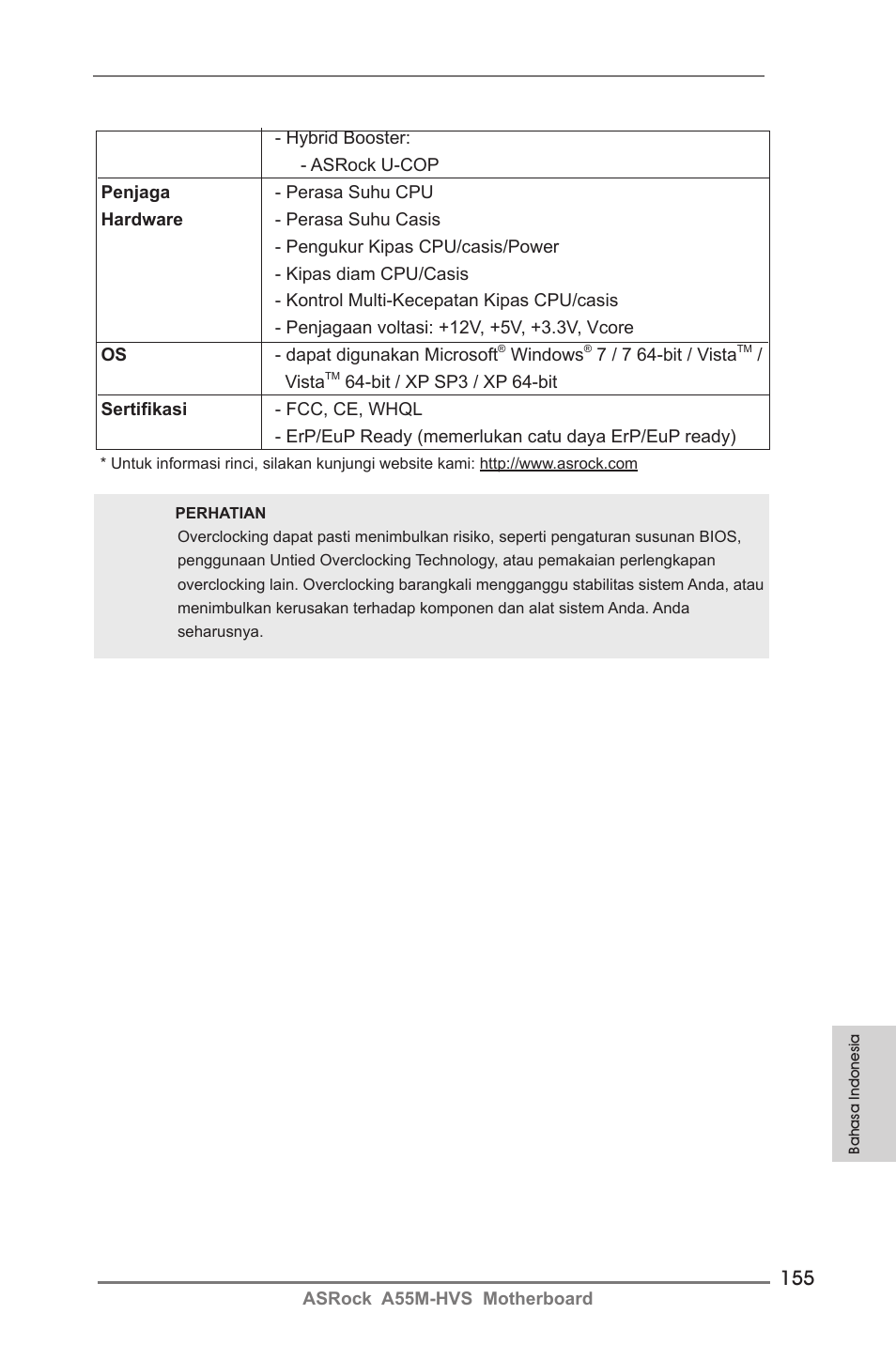 ASRock A55M-HVS User Manual | Page 155 / 162