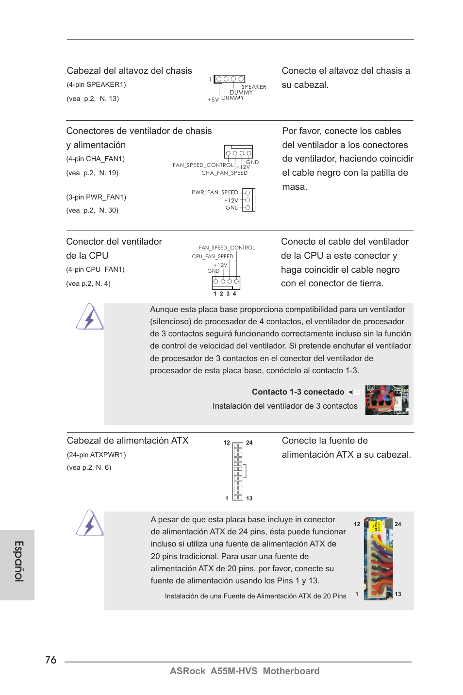 Español | ASRock A55M-HVS User Manual | Page 76 / 162