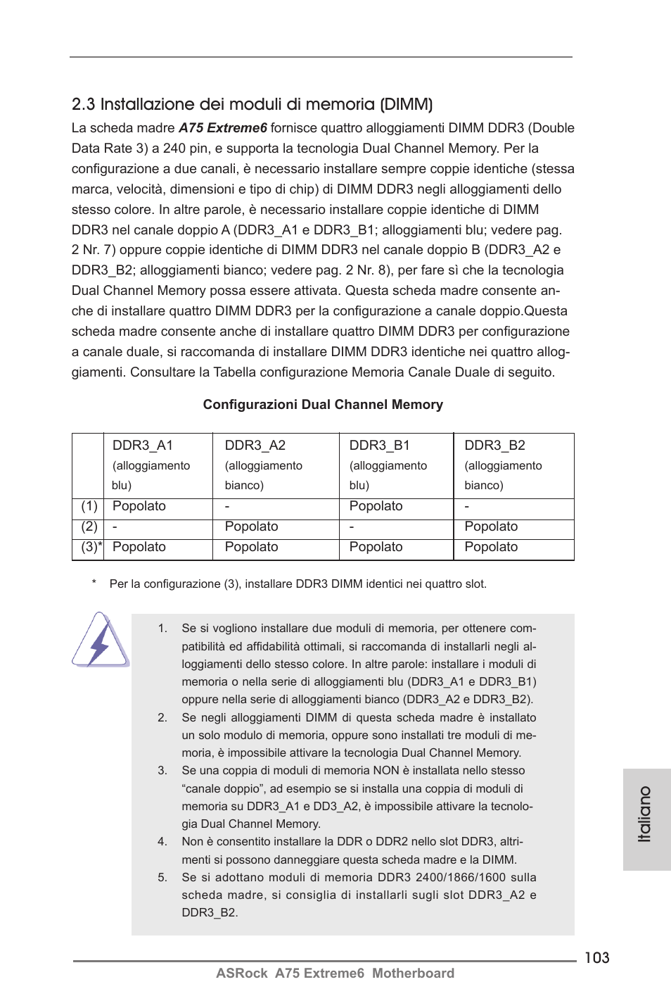 Italiano | ASRock A75 Extreme6 User Manual | Page 103 / 286