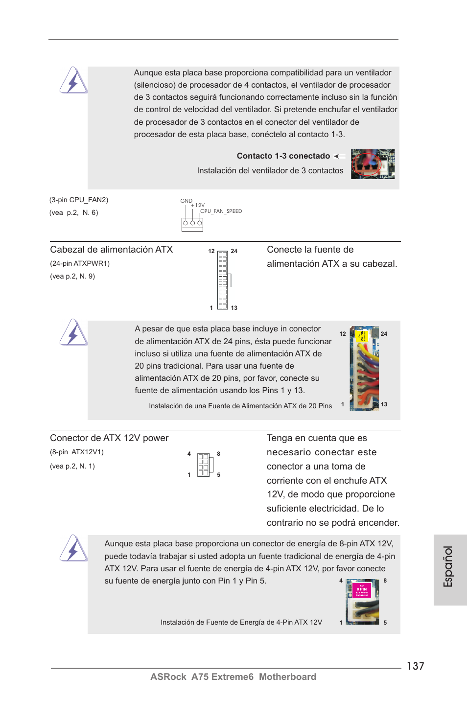 Español | ASRock A75 Extreme6 User Manual | Page 137 / 286