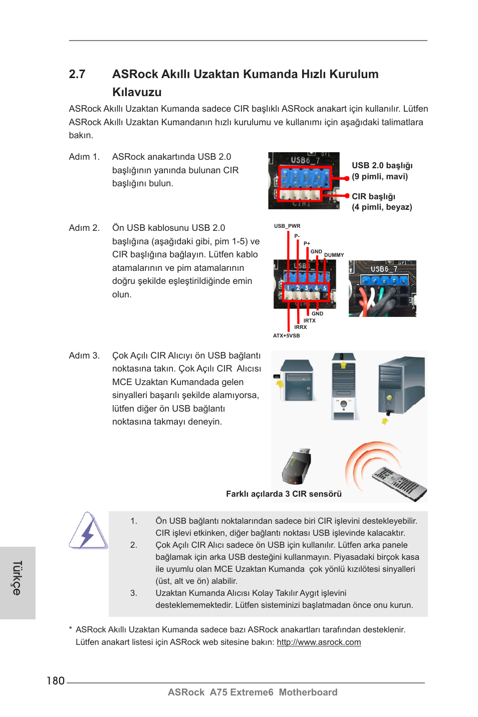 Türkçe | ASRock A75 Extreme6 User Manual | Page 180 / 286