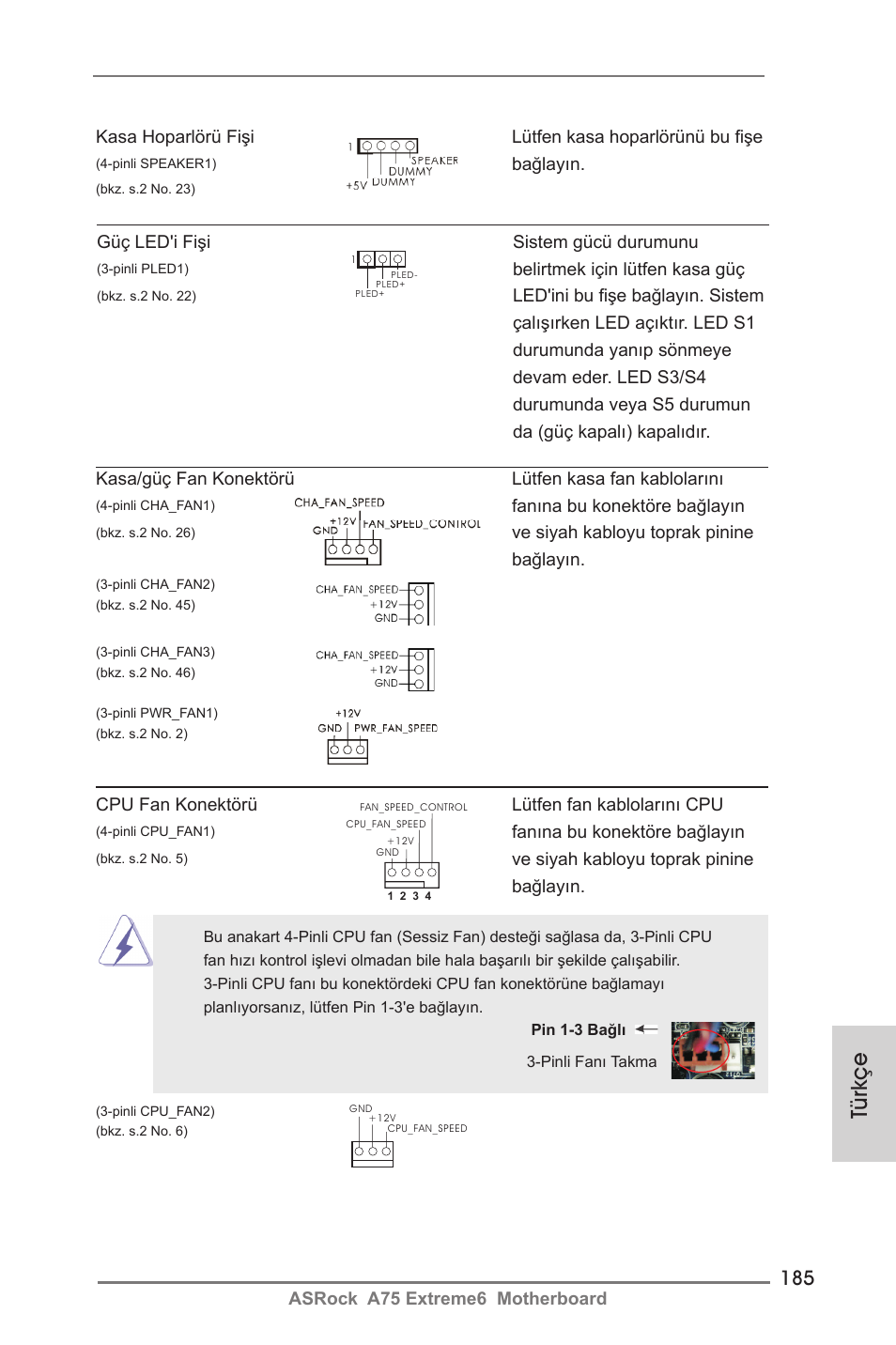 Türkçe | ASRock A75 Extreme6 User Manual | Page 185 / 286