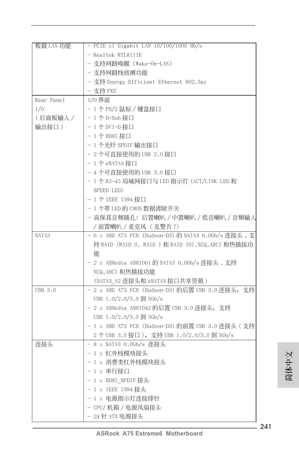 簡體中文 | ASRock A75 Extreme6 User Manual | Page 241 / 286