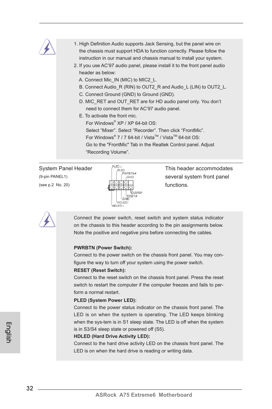 English | ASRock A75 Extreme6 User Manual | Page 32 / 286