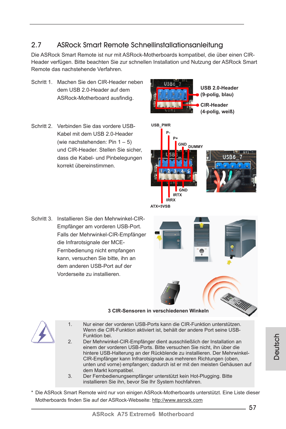 Deutsch | ASRock A75 Extreme6 User Manual | Page 57 / 286