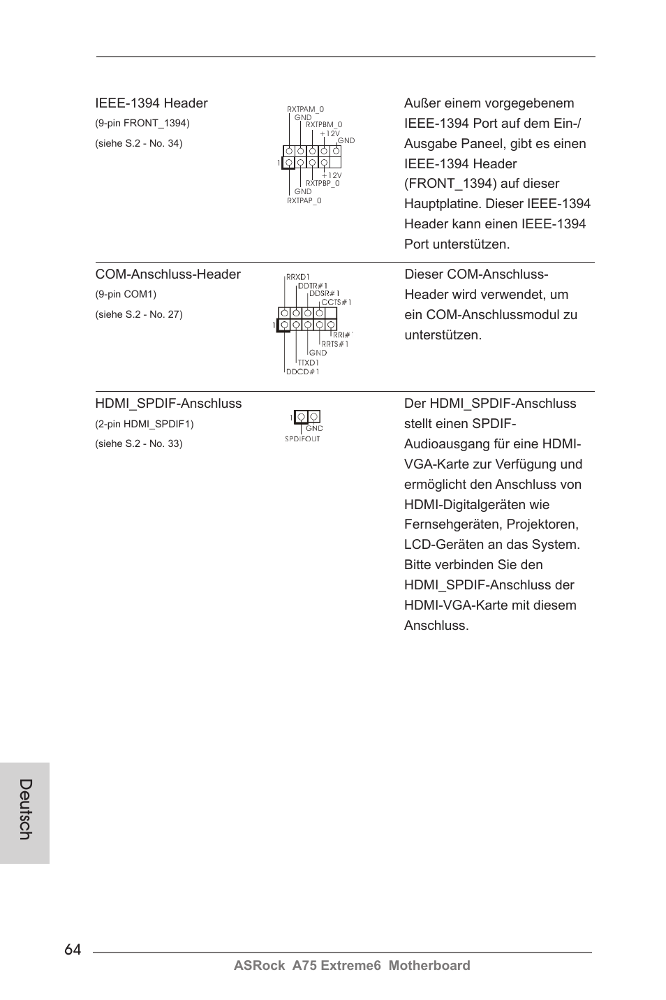 Deutsch | ASRock A75 Extreme6 User Manual | Page 64 / 286