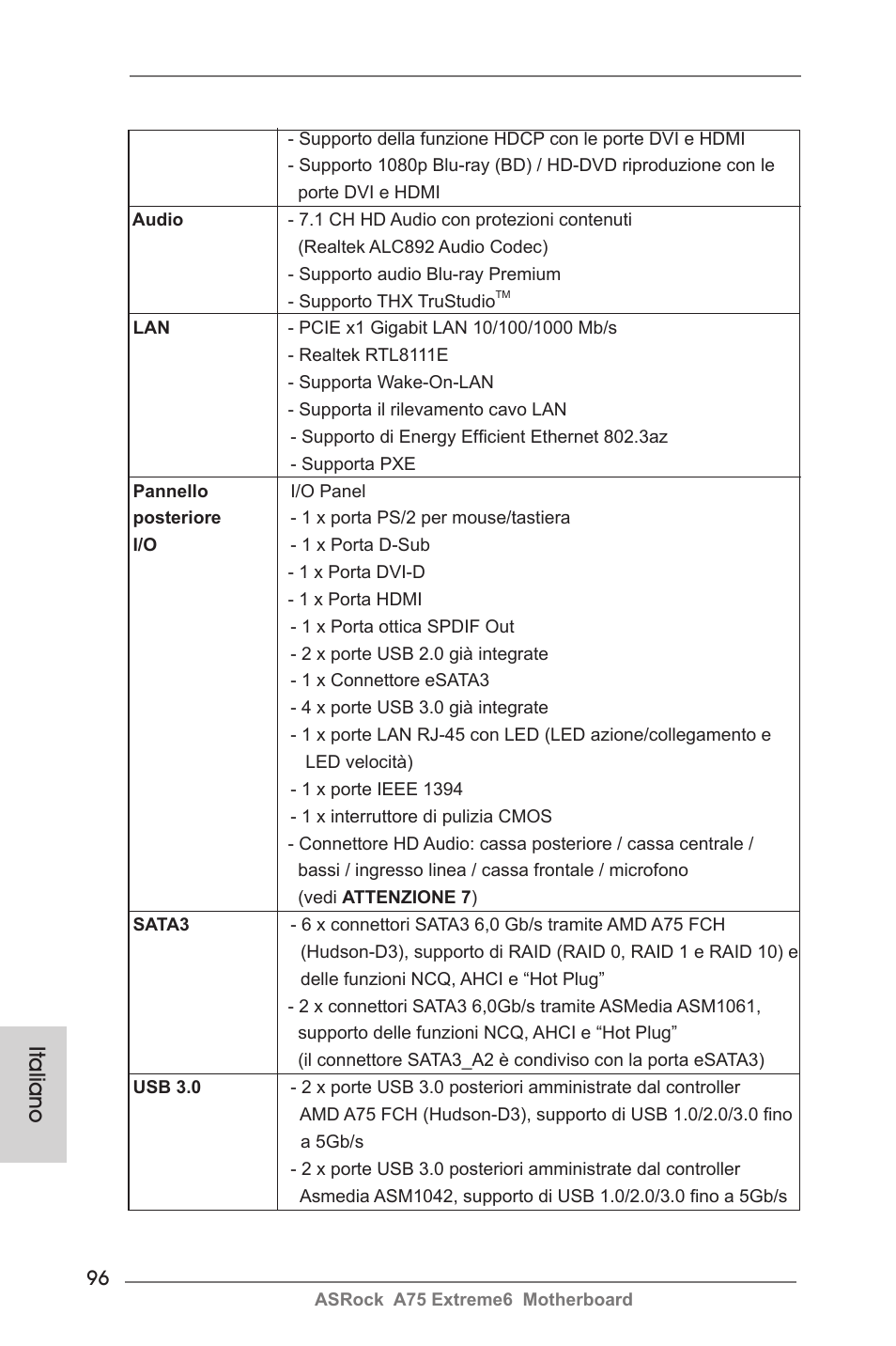 Italiano | ASRock A75 Extreme6 User Manual | Page 96 / 286