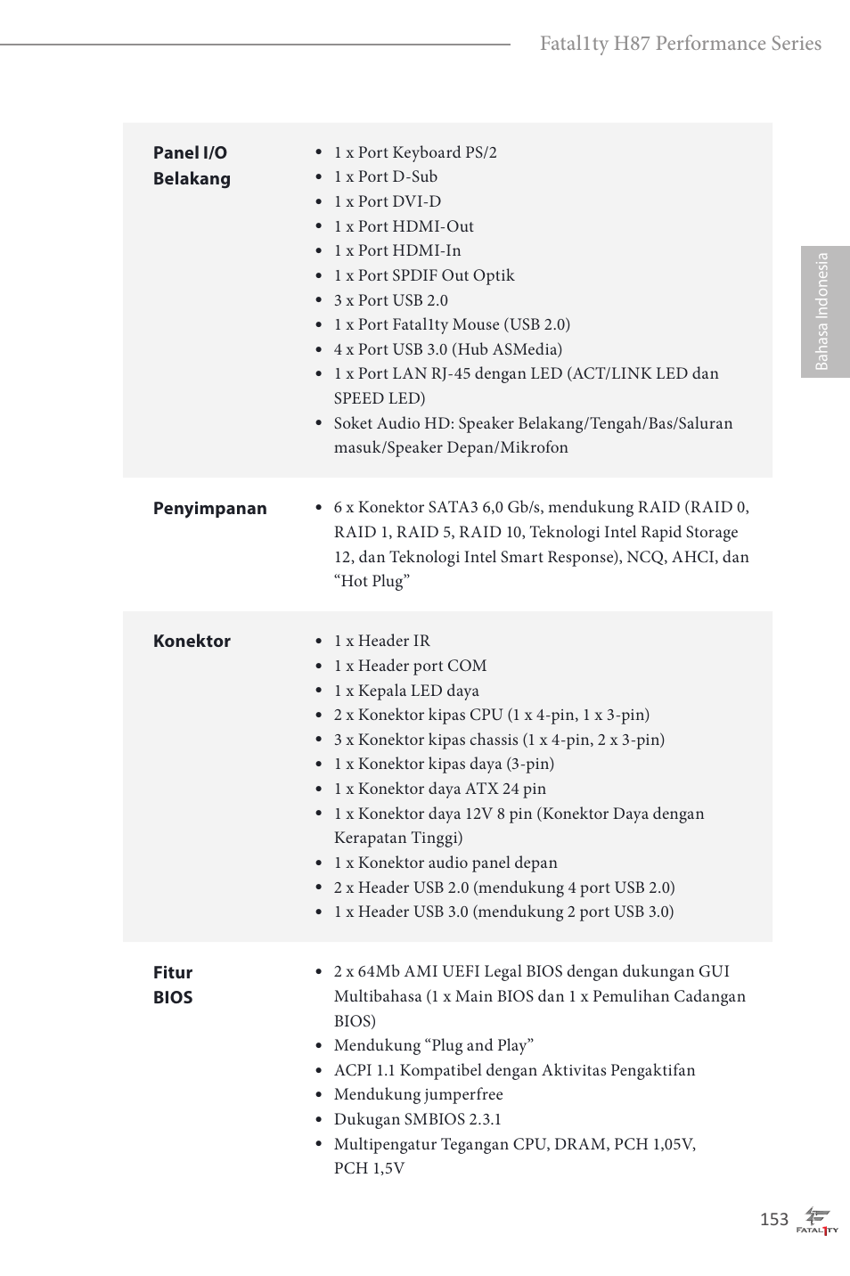 Fatal1ty h87 performance series | ASRock Fatal1ty H87 Performance User Manual | Page 157 / 165