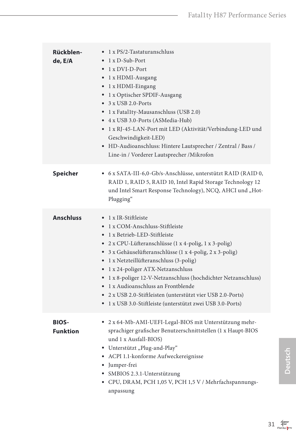 Deutsch fatal1ty h87 performance series | ASRock Fatal1ty H87 Performance User Manual | Page 35 / 165