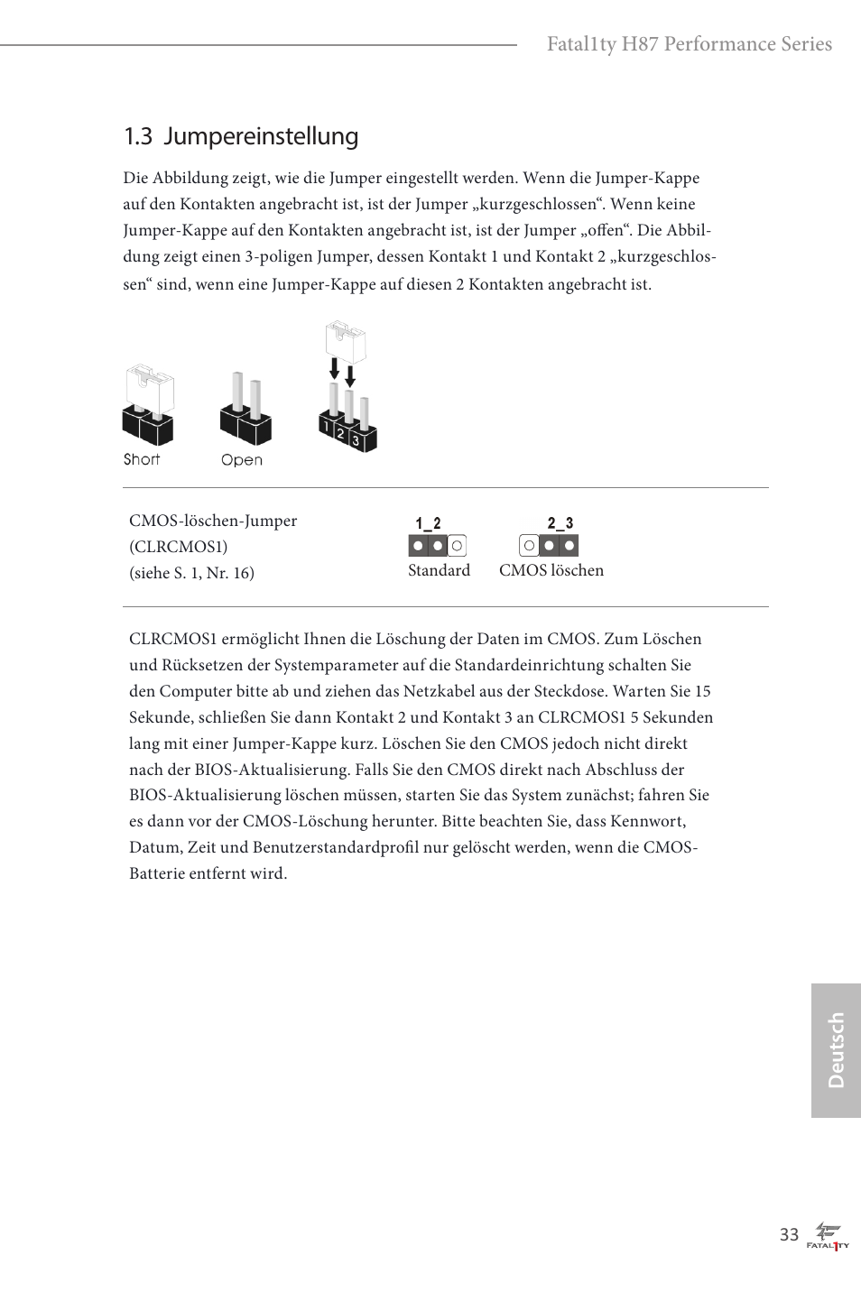 3 jumpereinstellung | ASRock Fatal1ty H87 Performance User Manual | Page 37 / 165