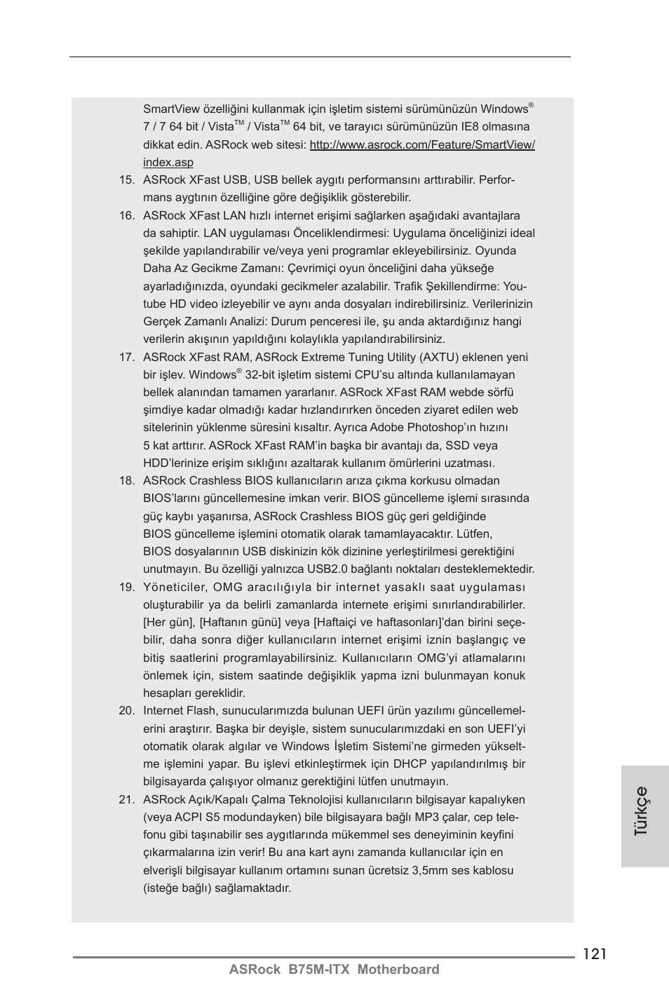 Türkçe | ASRock B75M-ITX User Manual | Page 121 / 186