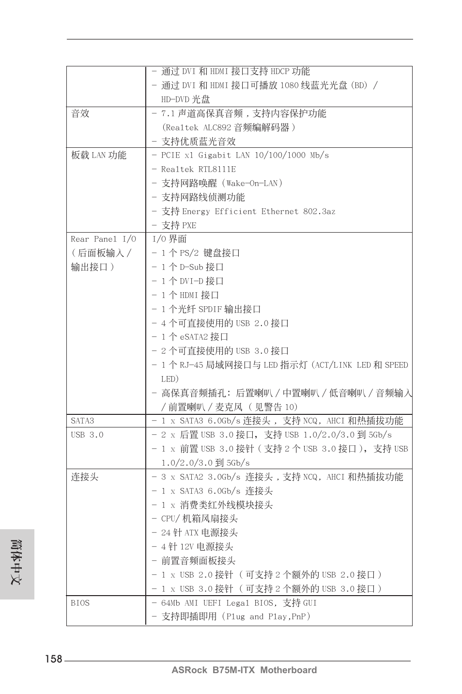 簡體中文 | ASRock B75M-ITX User Manual | Page 158 / 186