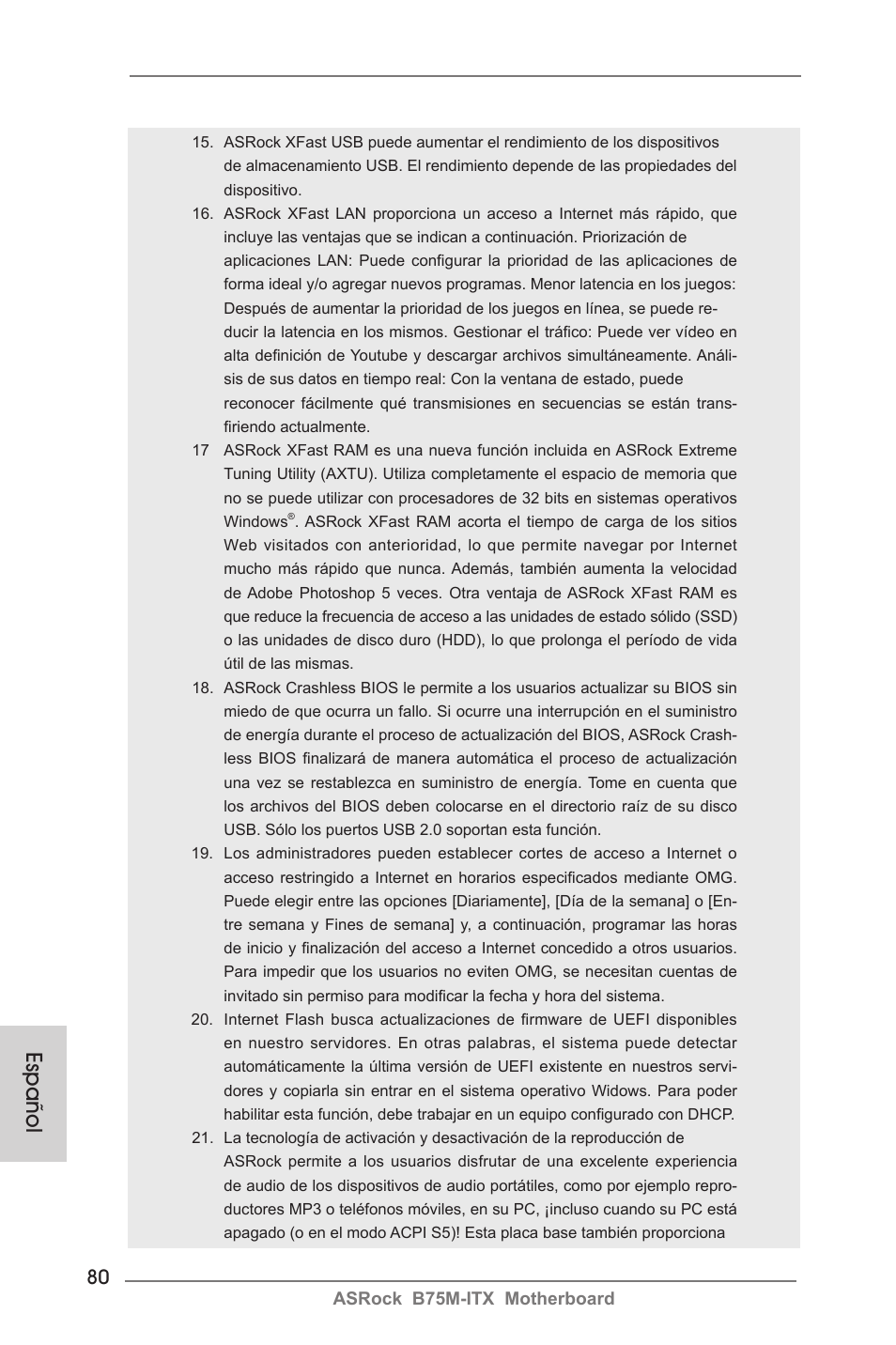Español | ASRock B75M-ITX User Manual | Page 80 / 186