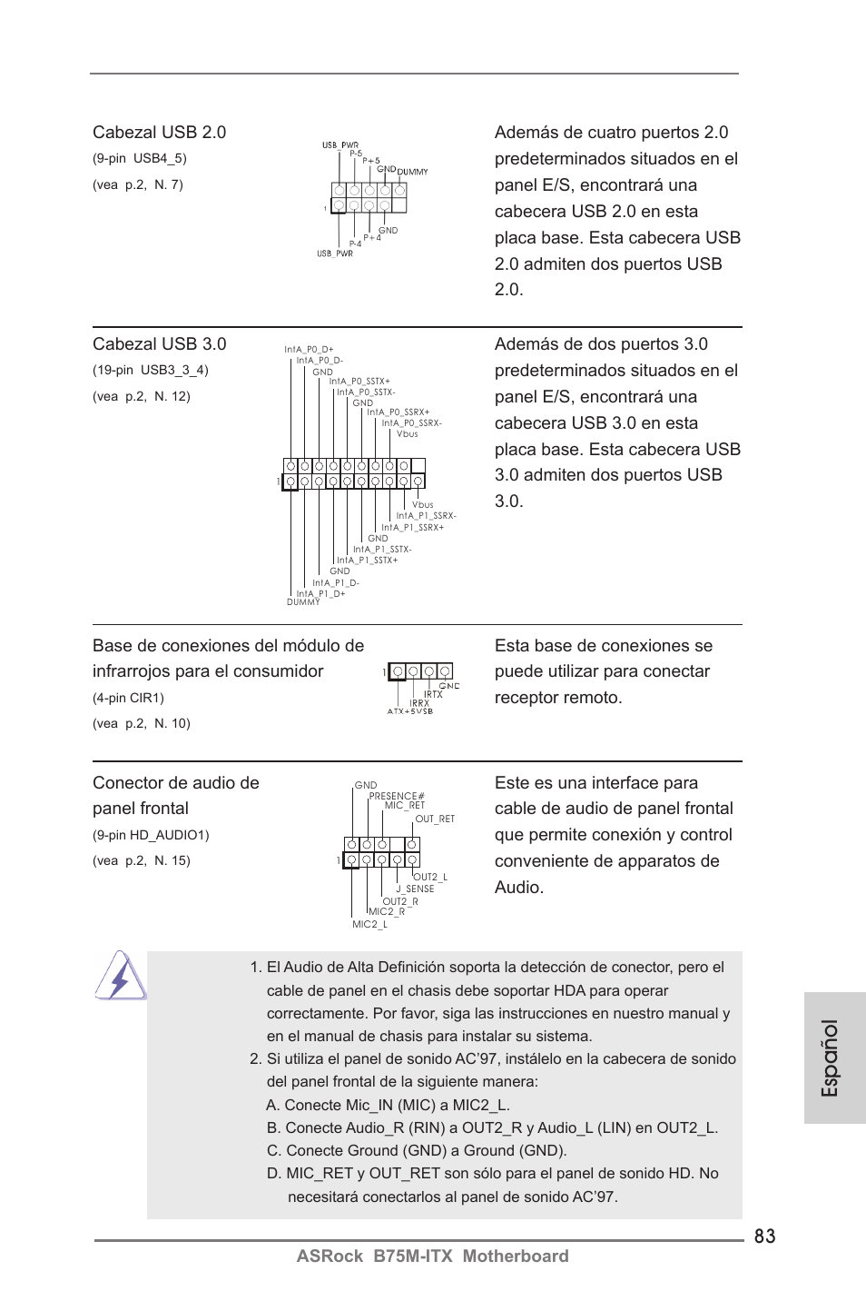 Español | ASRock B75M-ITX User Manual | Page 83 / 186