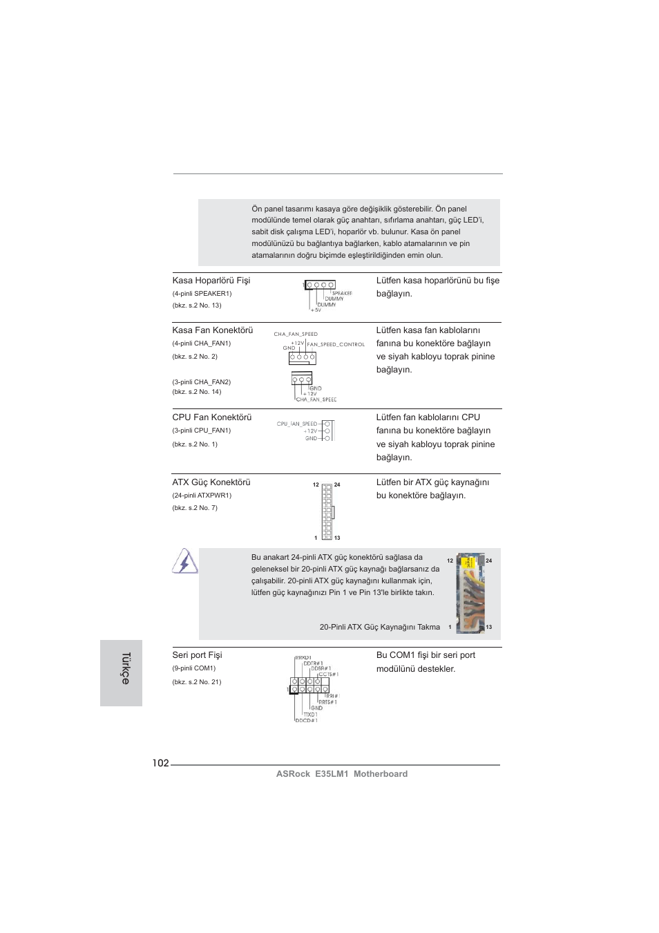 Türkçe | ASRock E35LM1 User Manual | Page 102 / 119