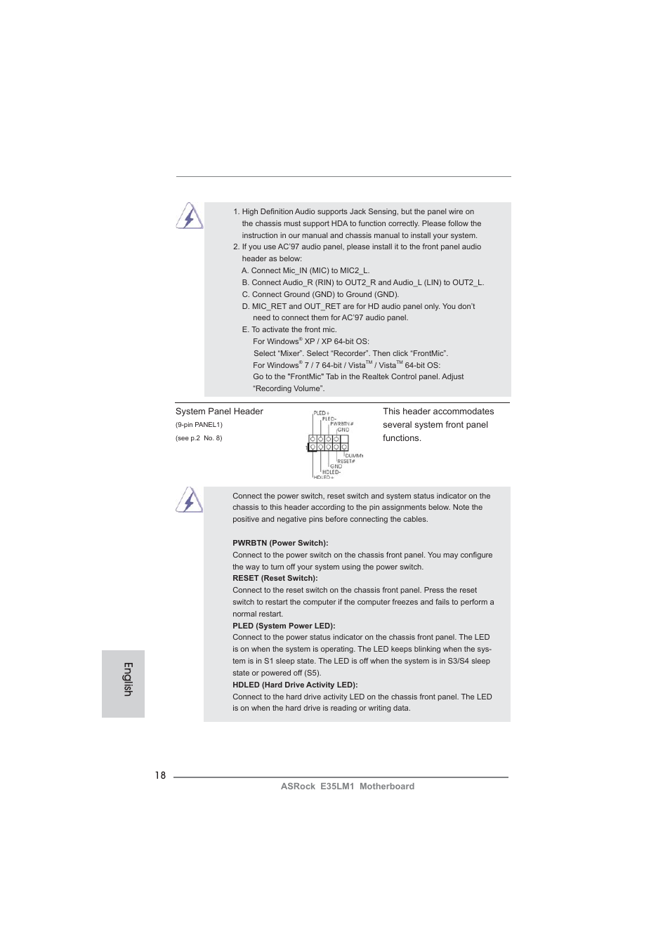 English | ASRock E35LM1 User Manual | Page 18 / 119