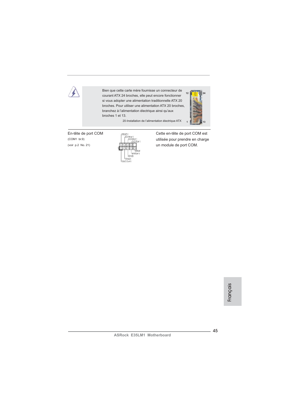 Français | ASRock E35LM1 User Manual | Page 45 / 119