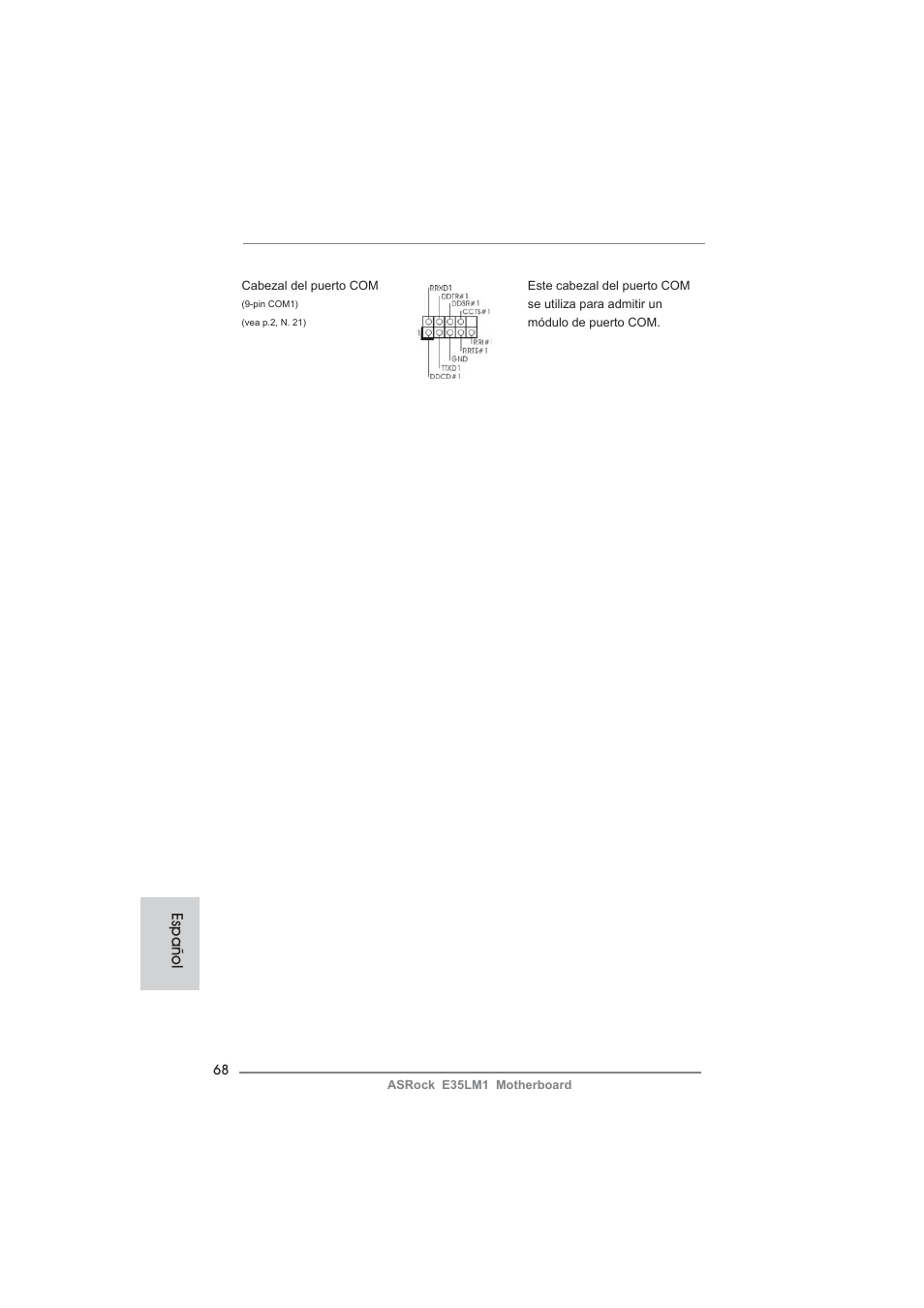 Español | ASRock E35LM1 User Manual | Page 68 / 119