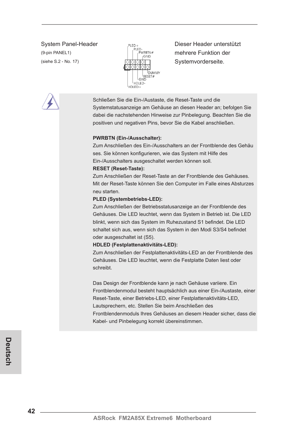 Deutsch | ASRock FM2A85X Extreme6 User Manual | Page 42 / 186