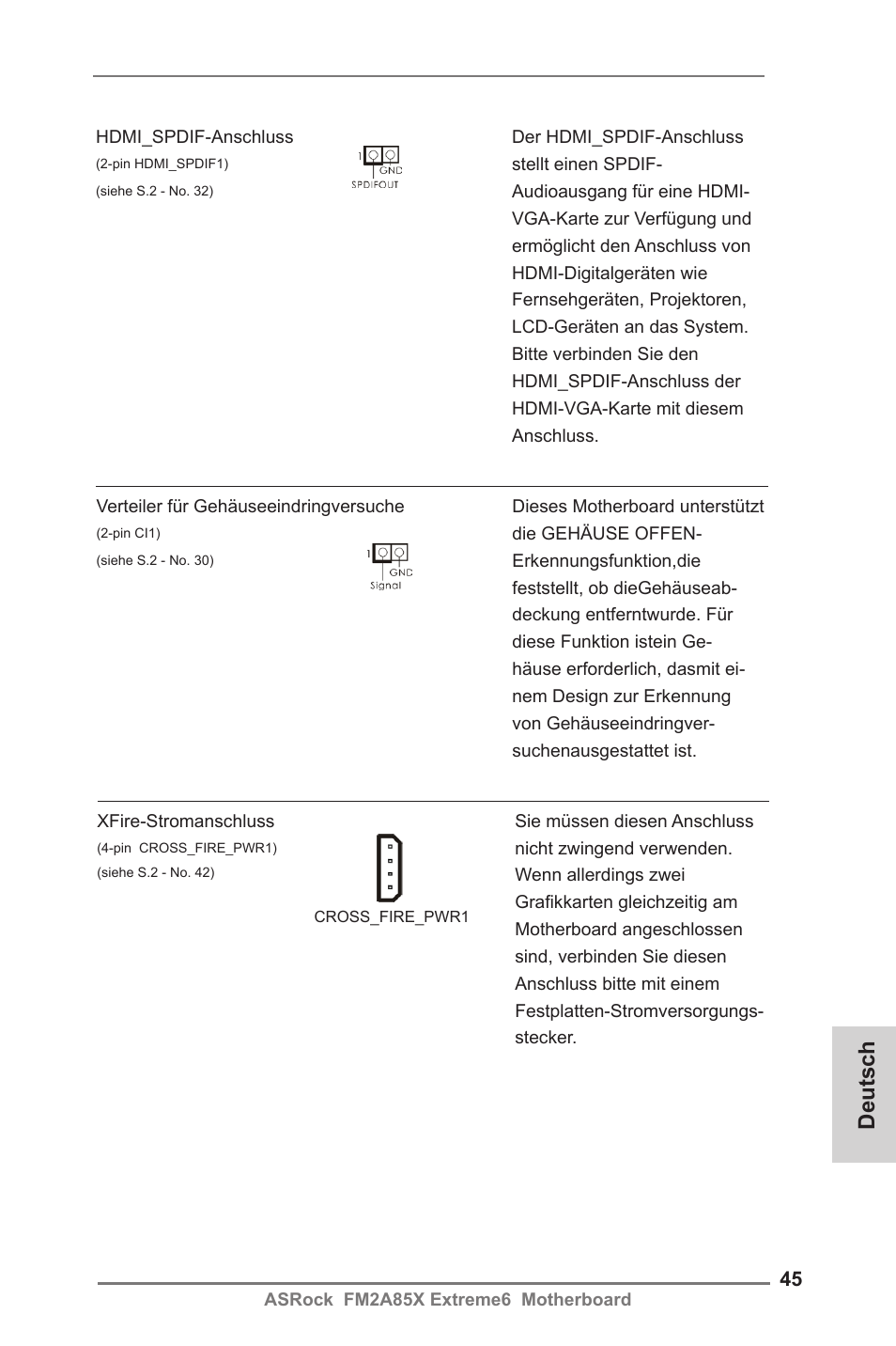 Deutsch | ASRock FM2A85X Extreme6 User Manual | Page 45 / 186