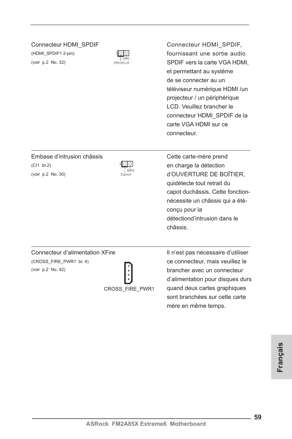 Français | ASRock FM2A85X Extreme6 User Manual | Page 59 / 186