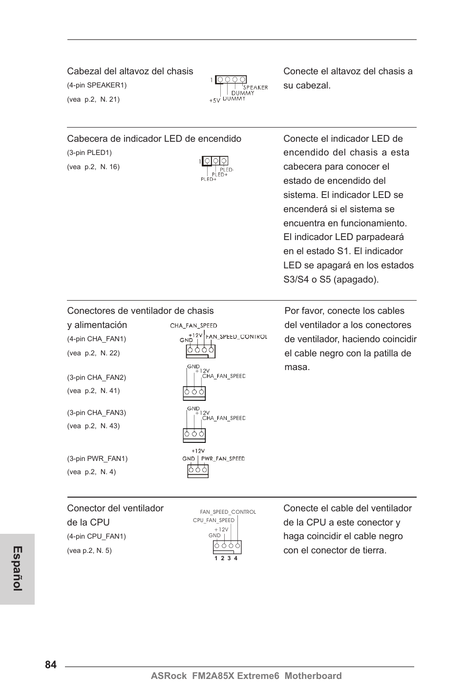 Español | ASRock FM2A85X Extreme6 User Manual | Page 84 / 186