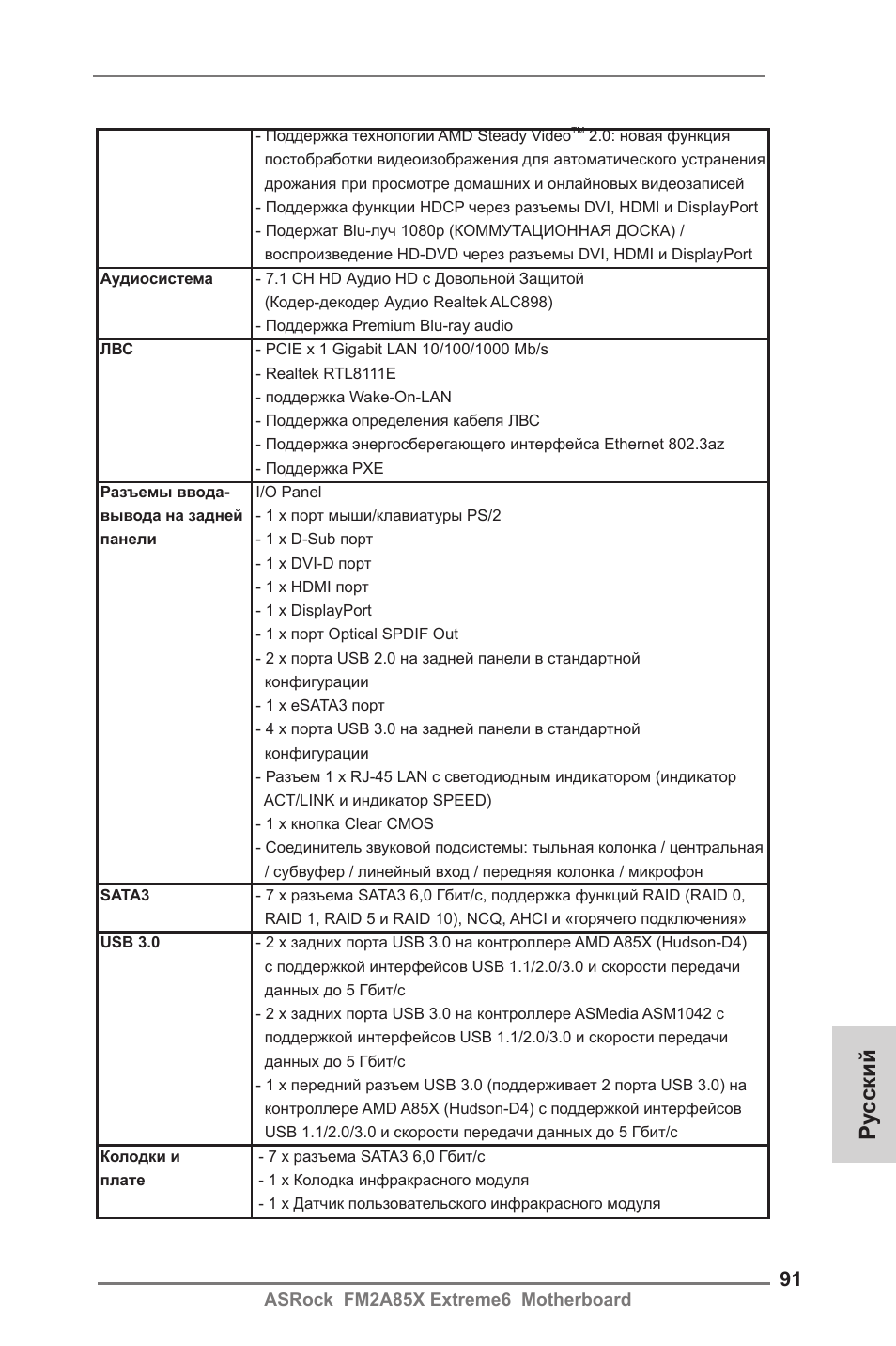 Ру сский | ASRock FM2A85X Extreme6 User Manual | Page 91 / 186