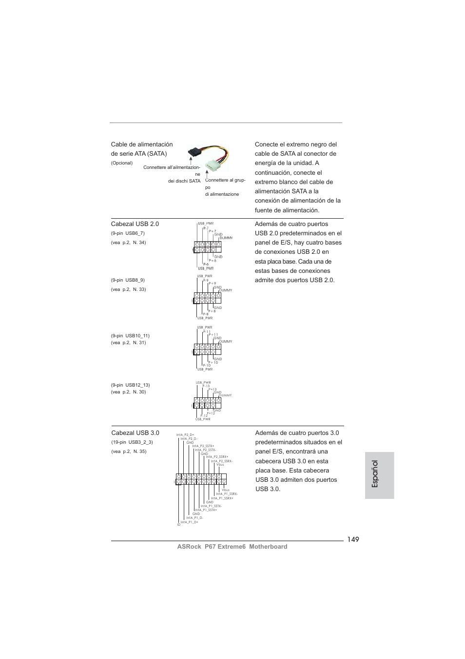 Español | ASRock P67 Extreme6 User Manual | Page 149 / 312