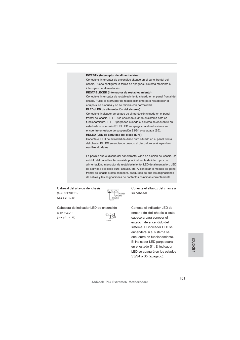 Español | ASRock P67 Extreme6 User Manual | Page 151 / 312