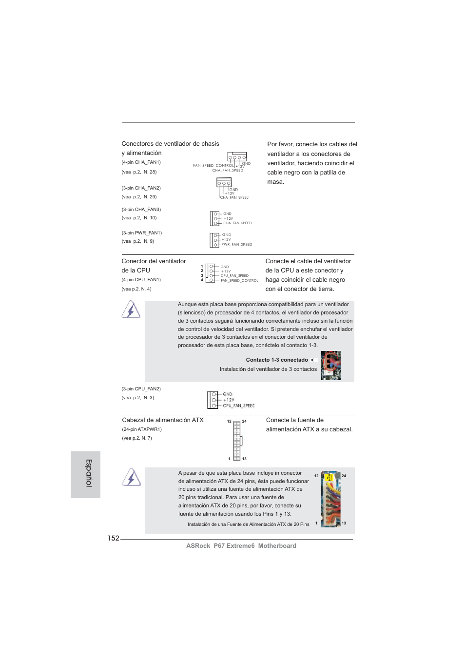 Español | ASRock P67 Extreme6 User Manual | Page 152 / 312