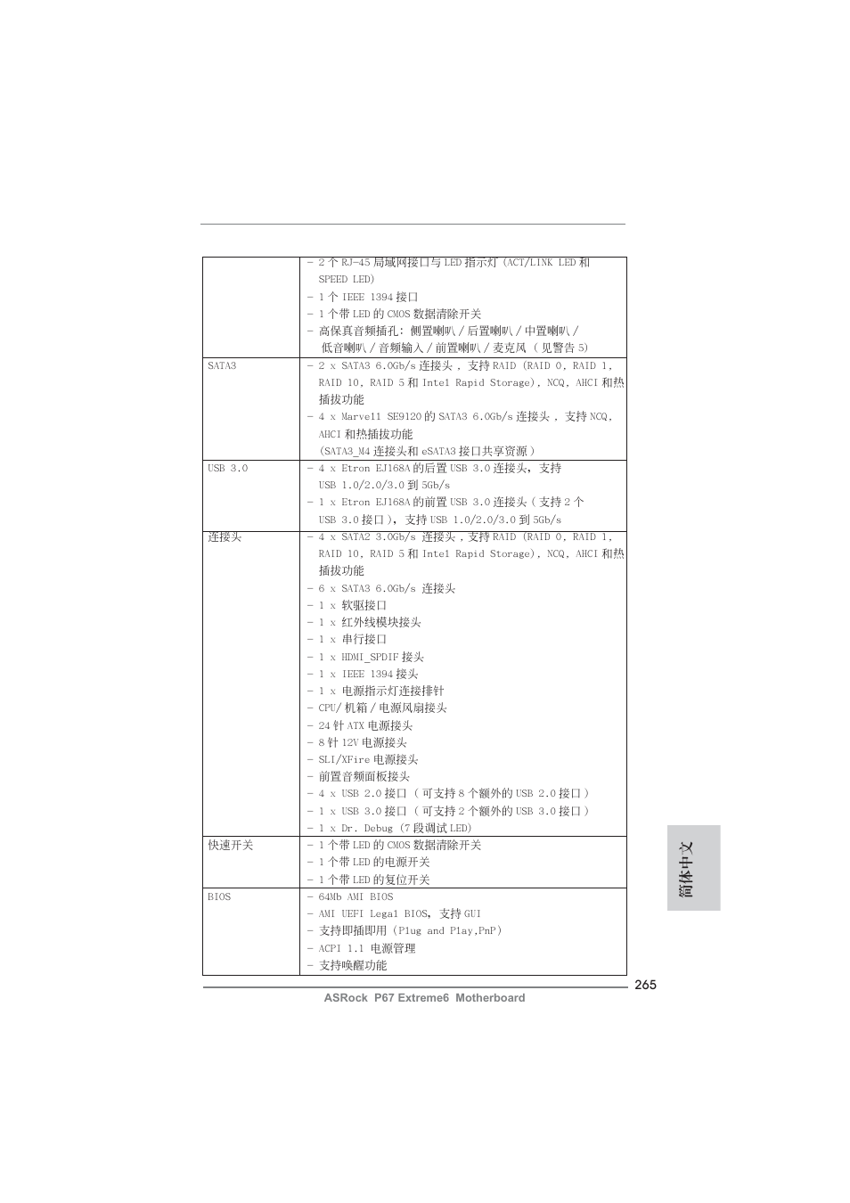 簡體中文 | ASRock P67 Extreme6 User Manual | Page 265 / 312