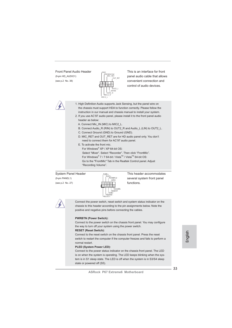 English | ASRock P67 Extreme6 User Manual | Page 33 / 312