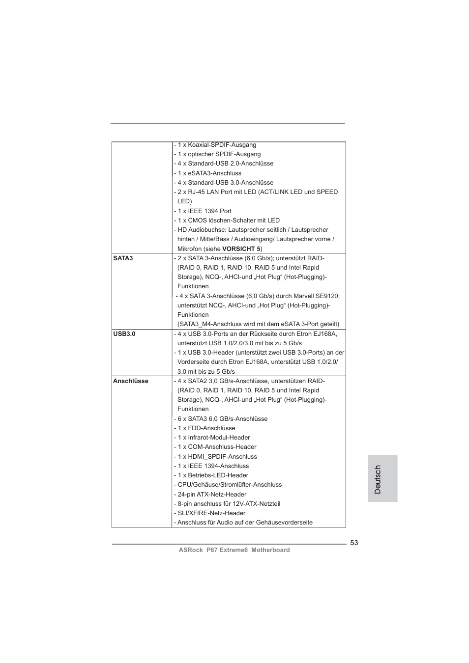 Deutsch | ASRock P67 Extreme6 User Manual | Page 53 / 312