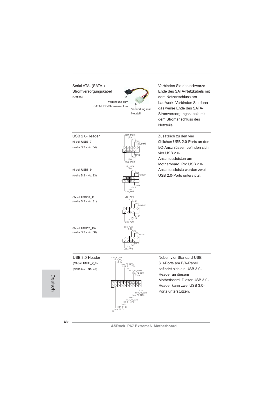 Deutsch | ASRock P67 Extreme6 User Manual | Page 68 / 312