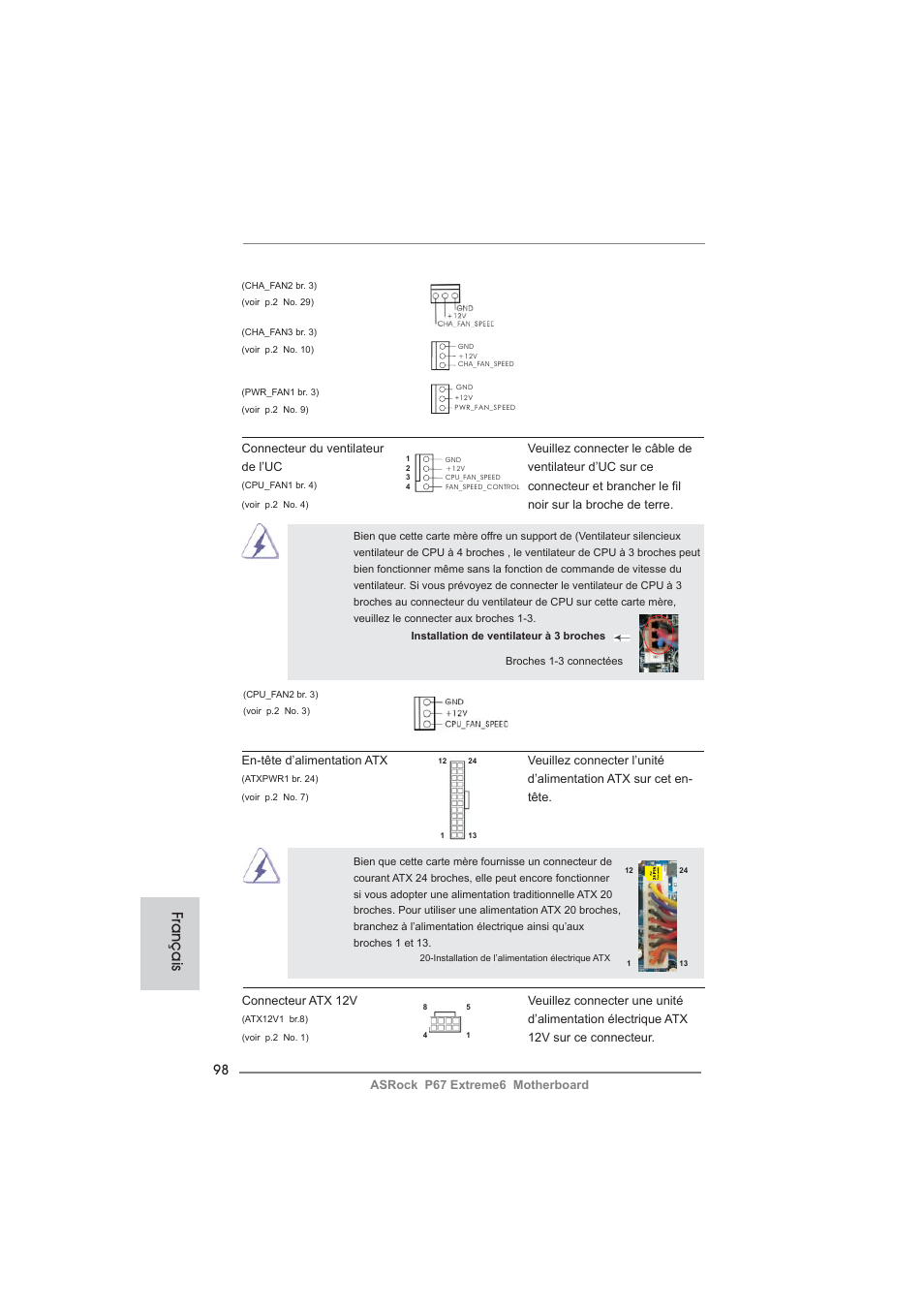 Français | ASRock P67 Extreme6 User Manual | Page 98 / 312