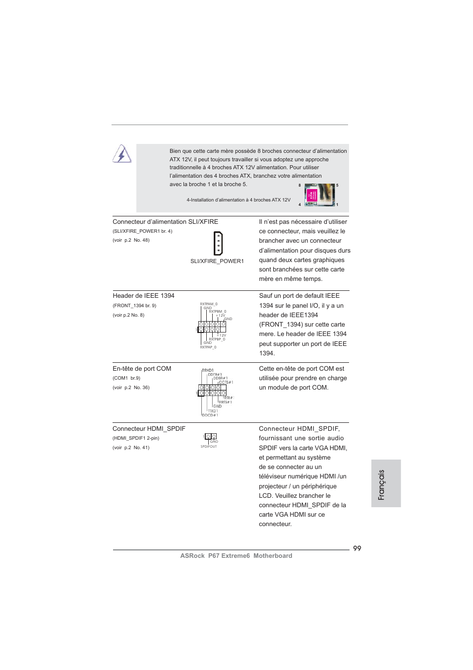 Français | ASRock P67 Extreme6 User Manual | Page 99 / 312