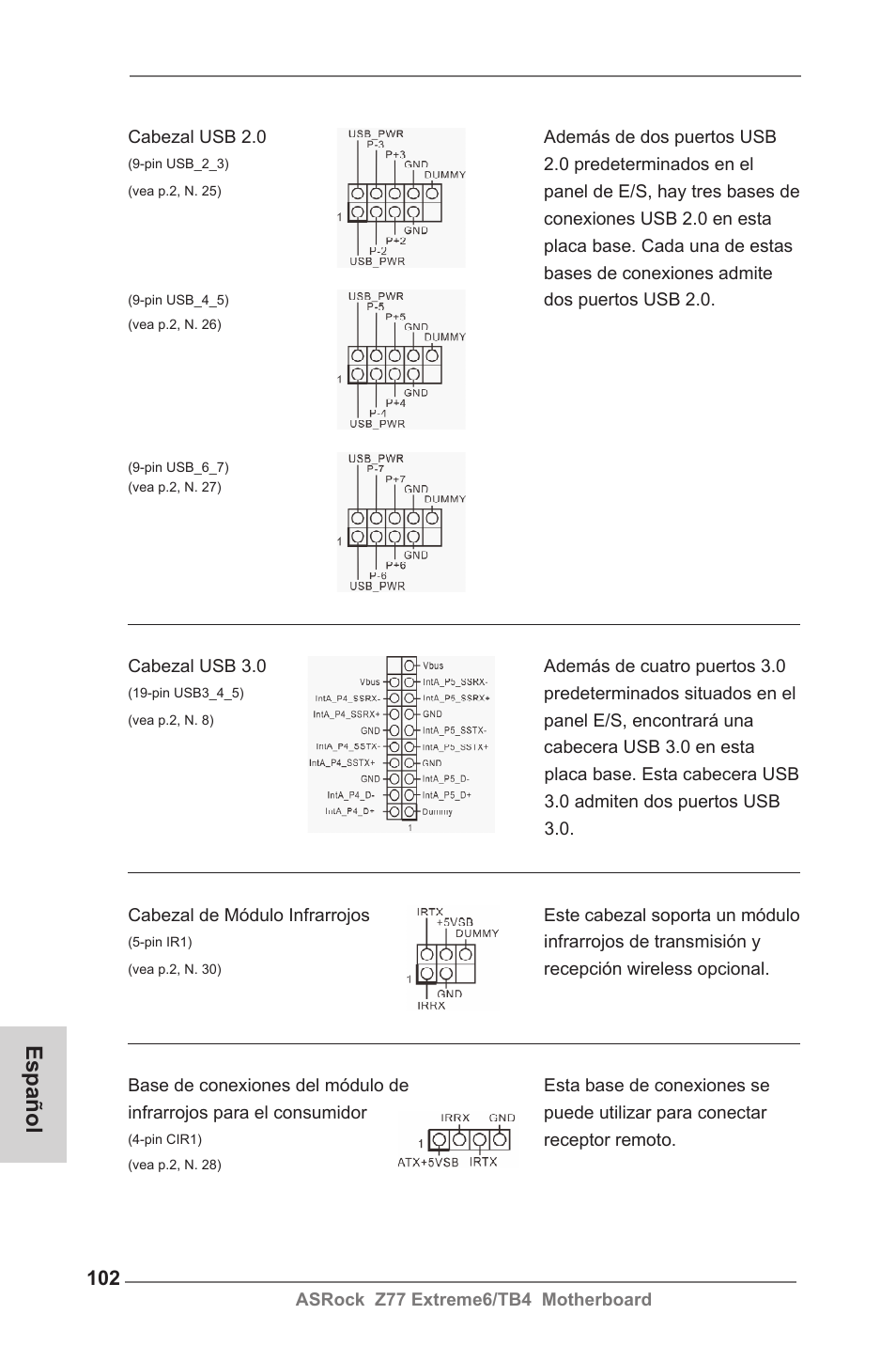 Español | ASRock Z77 Extreme6__TB4 User Manual | Page 102 / 206