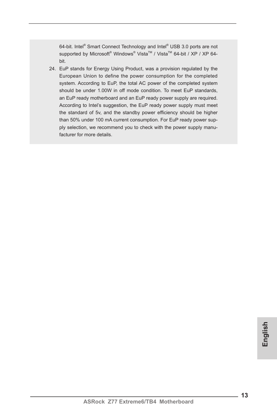 English, Asrock z77 extreme6/tb4 motherboard | ASRock Z77 Extreme6__TB4 User Manual | Page 13 / 206