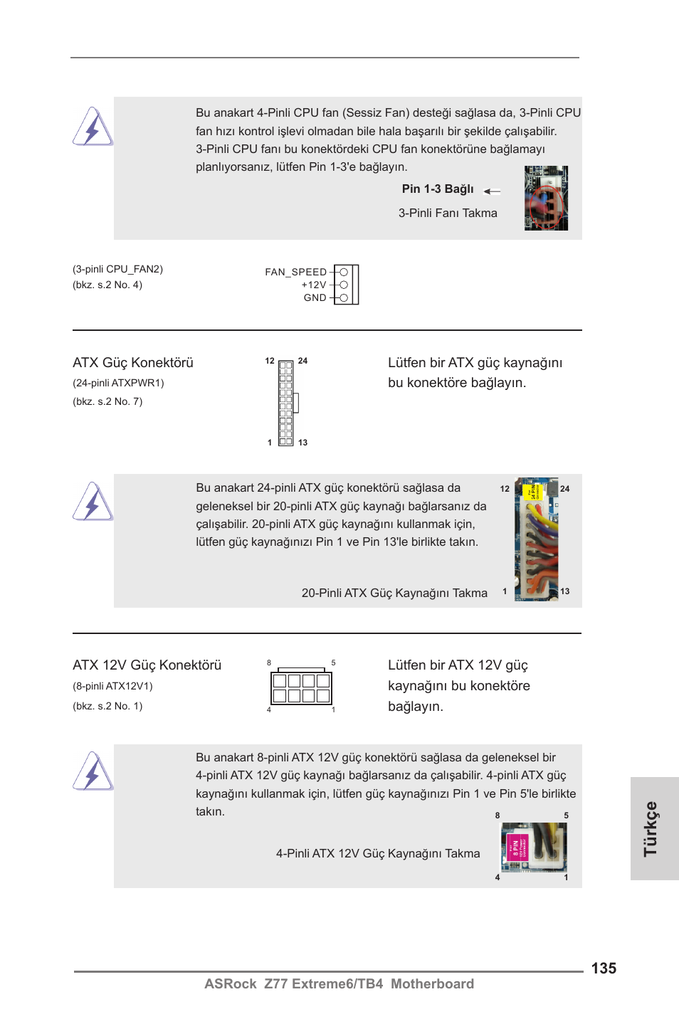 Türkçe | ASRock Z77 Extreme6__TB4 User Manual | Page 135 / 206