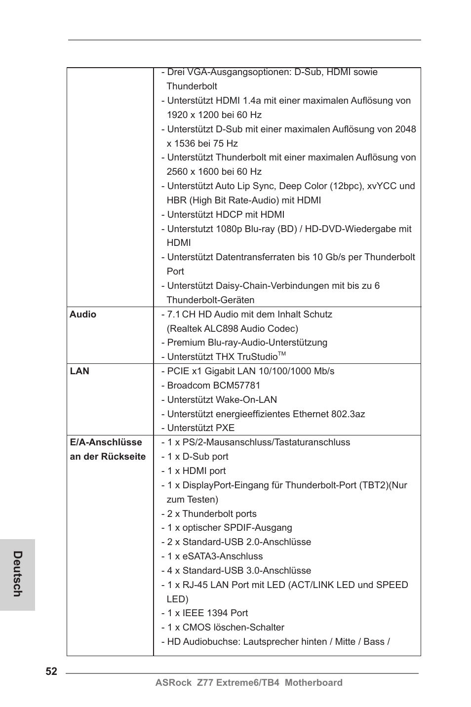 Deutsch | ASRock Z77 Extreme6__TB4 User Manual | Page 52 / 206