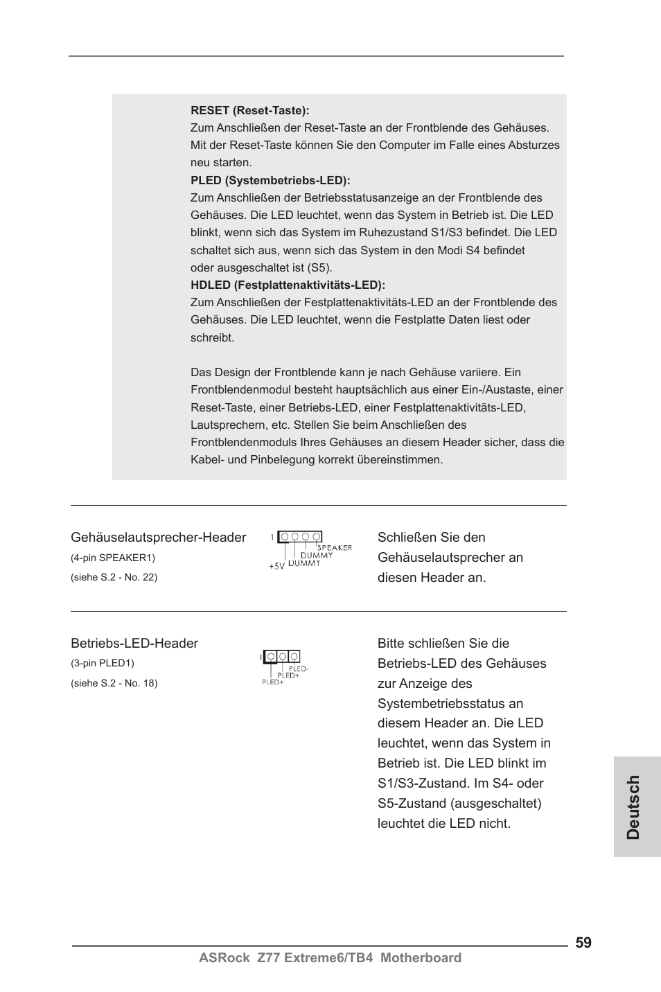 Deutsch | ASRock Z77 Extreme6__TB4 User Manual | Page 59 / 206