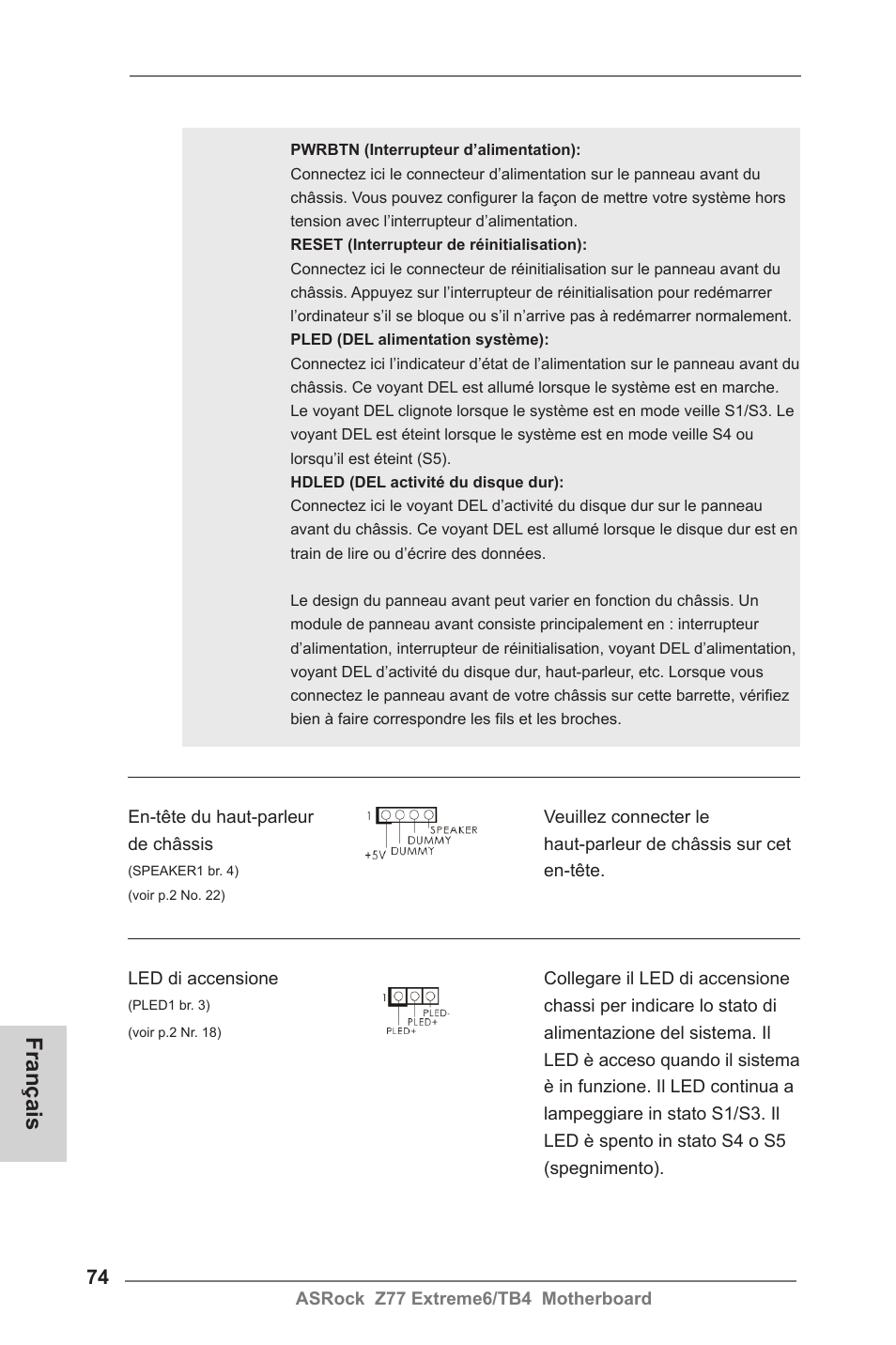 Français | ASRock Z77 Extreme6__TB4 User Manual | Page 74 / 206