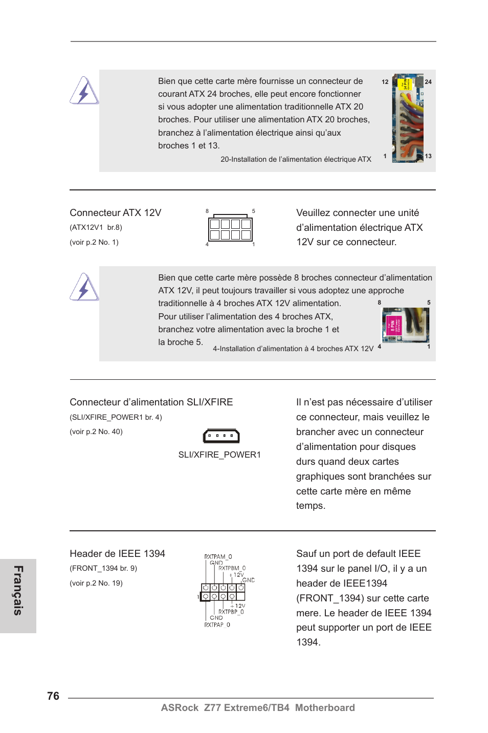 Français | ASRock Z77 Extreme6__TB4 User Manual | Page 76 / 206