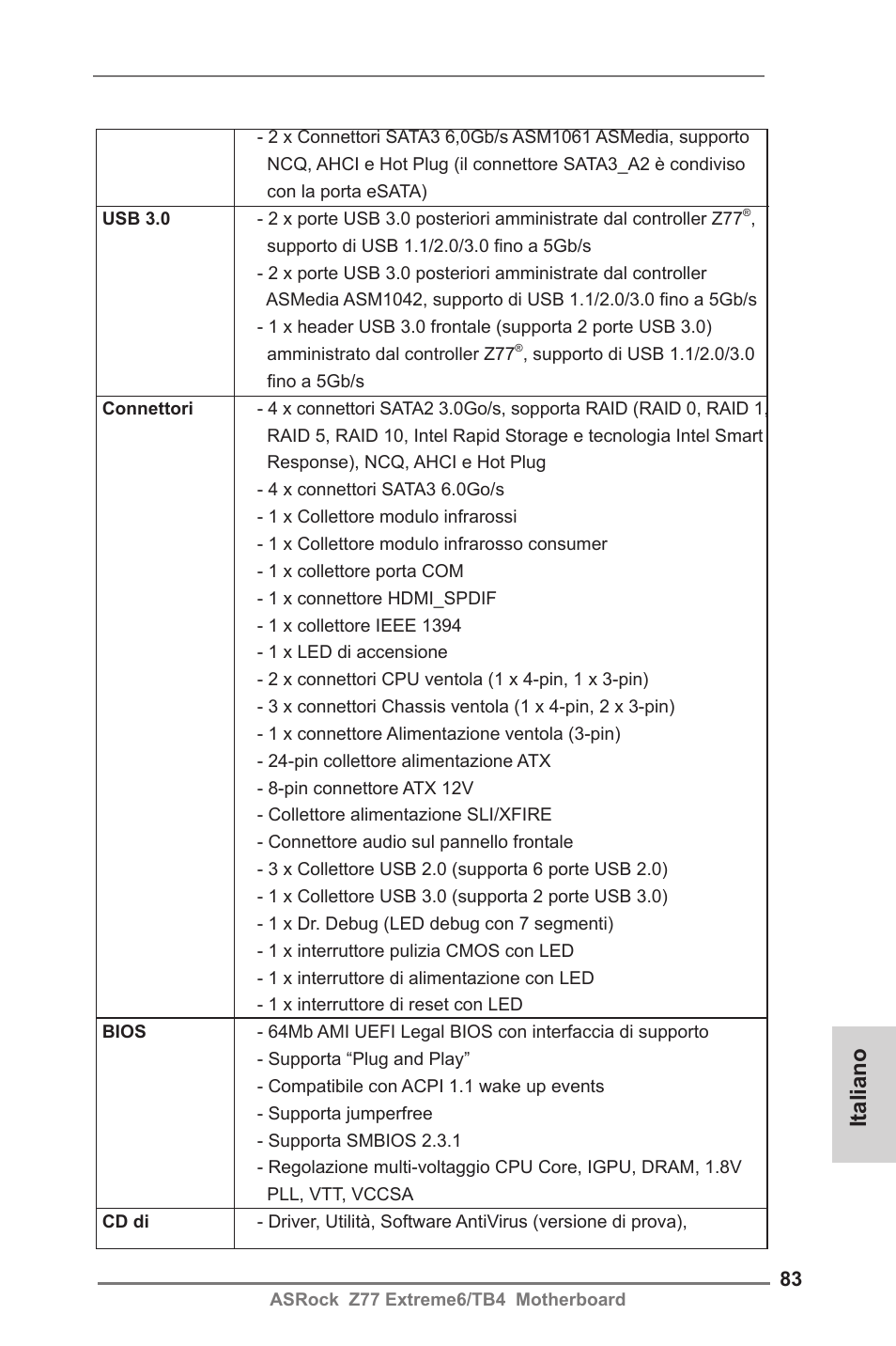 Italiano | ASRock Z77 Extreme6__TB4 User Manual | Page 83 / 206
