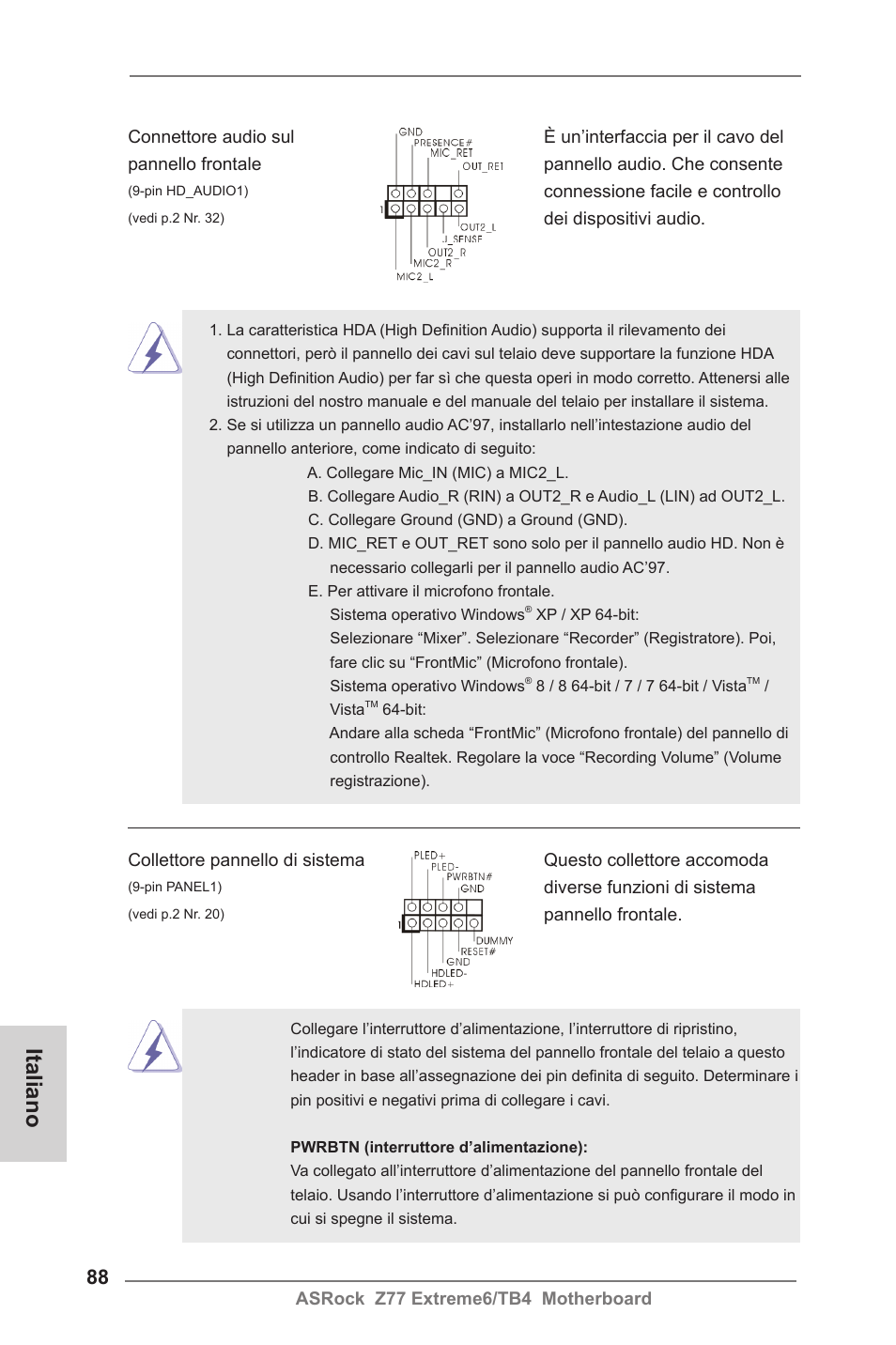 Italiano | ASRock Z77 Extreme6__TB4 User Manual | Page 88 / 206