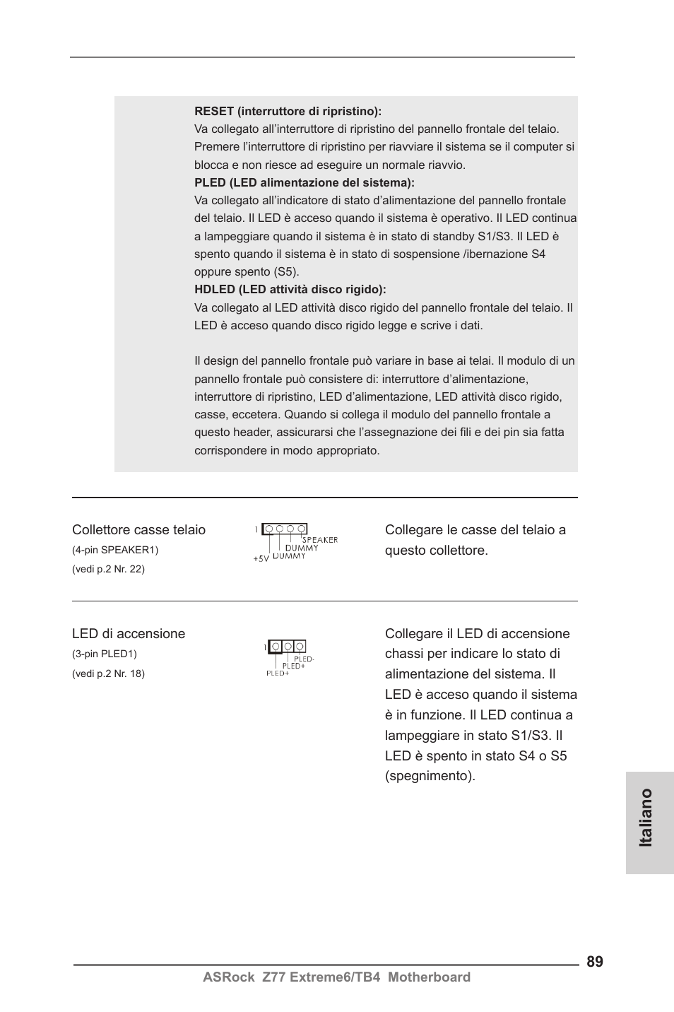 Italiano | ASRock Z77 Extreme6__TB4 User Manual | Page 89 / 206