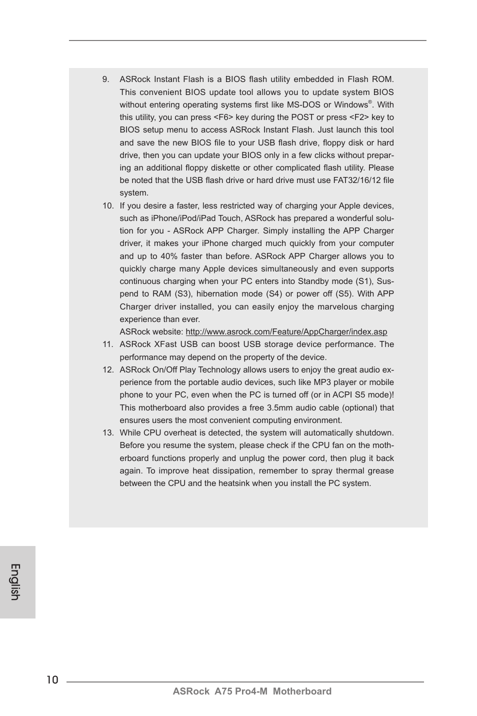 English | ASRock A75 Pro4-M User Manual | Page 10 / 260