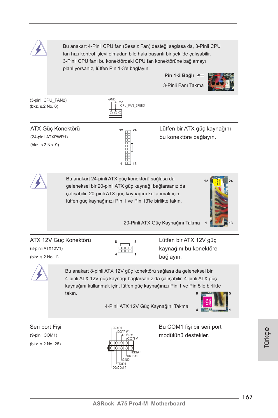 Türkçe | ASRock A75 Pro4-M User Manual | Page 167 / 260