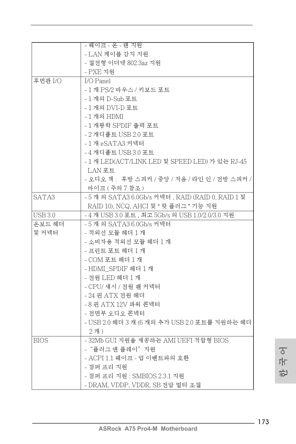한 국 어 | ASRock A75 Pro4-M User Manual | Page 173 / 260