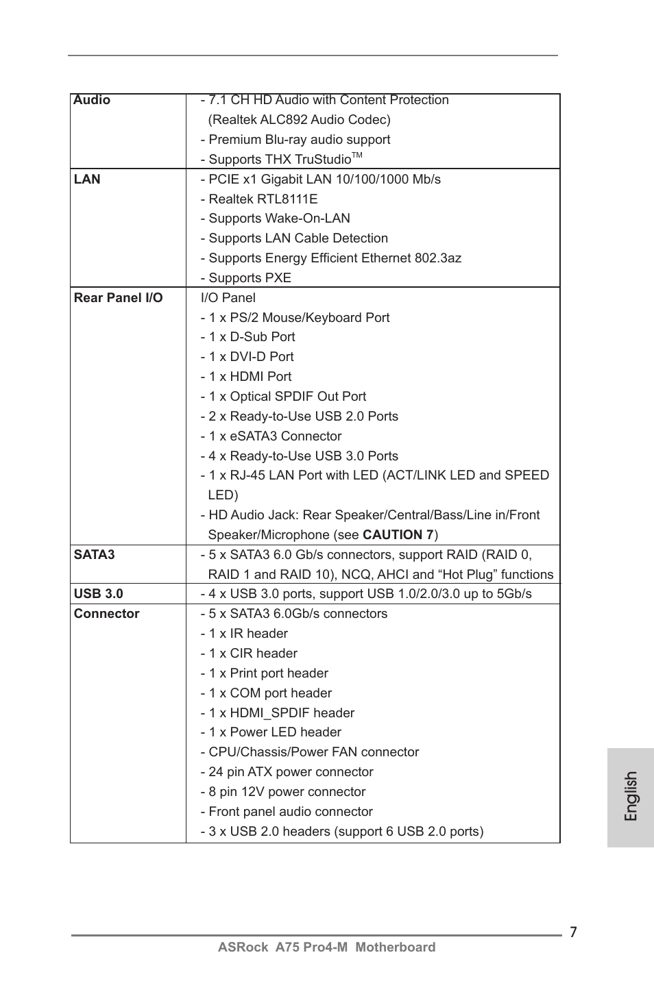 English | ASRock A75 Pro4-M User Manual | Page 7 / 260